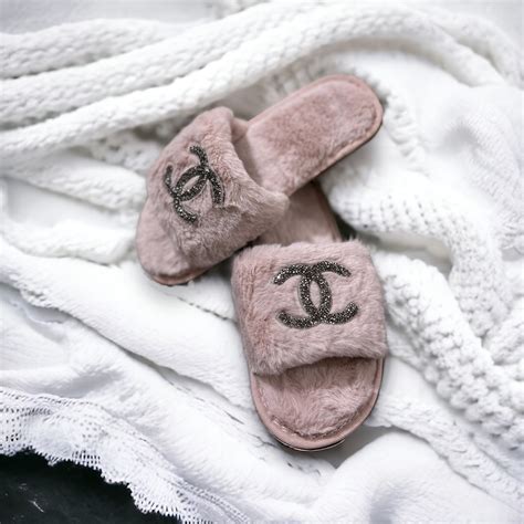 pink and purple chanel sandals|Chanel fur slides pink.